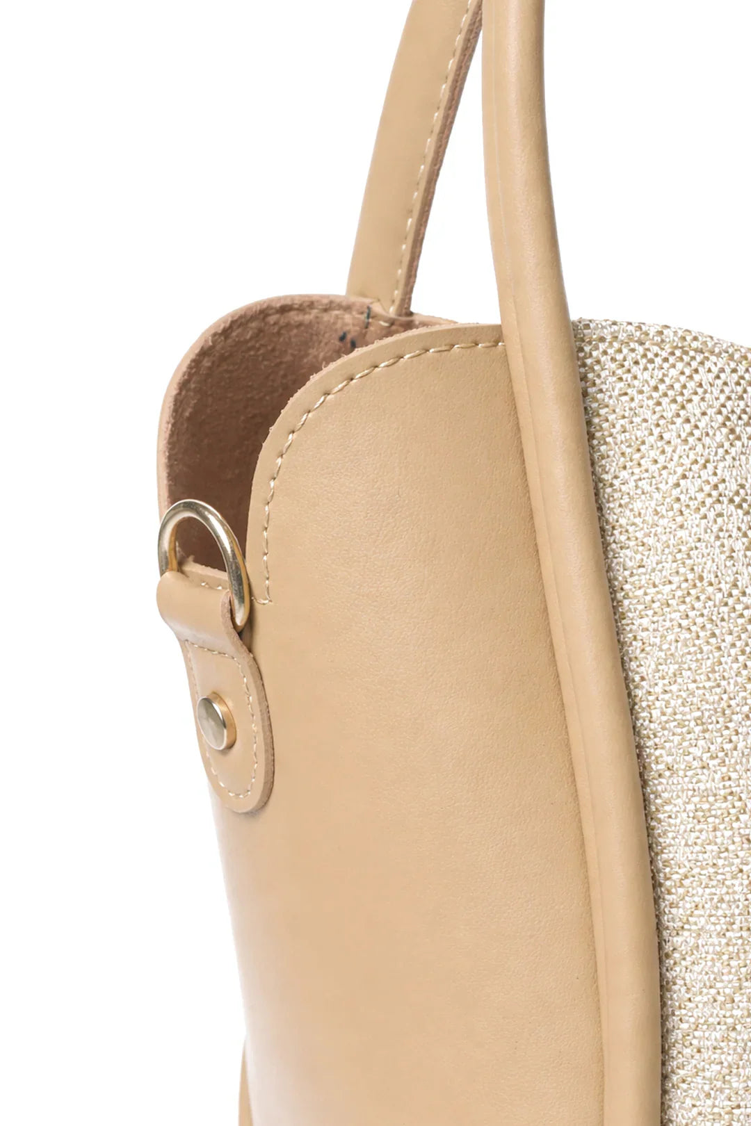 Fawn Mixed-Material Shoulder Bag