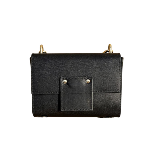 Aloz Classic Black Textured Crossbody Bag