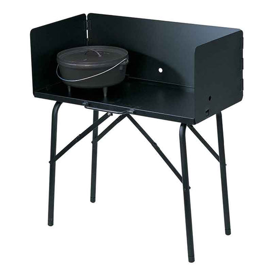 Portable Campfire Cooking Table with Wind Guard